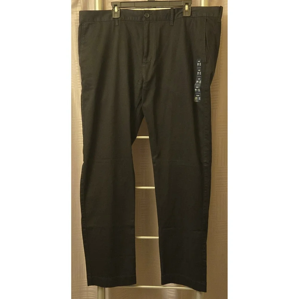 J.Crew Flex Slim Fit Chino Pants Mens 40x32 Black H3167 New With Tags